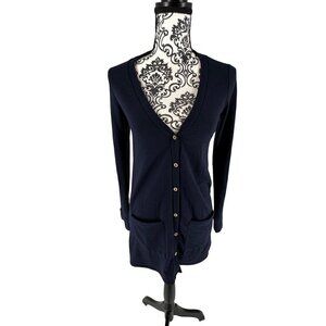 Agnes & Dora Navy Blue Oversized Button-Down Long Cardigan Size XXS